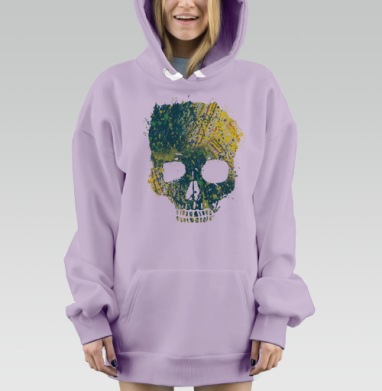 Токсичный череп, Hoodie Mjhigh Dig Mel, Fiolet, утепленная