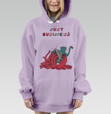 Только бизнес, Hoodie Mjhigh Dig Mel, Fiolet, утепленная