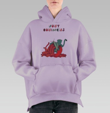Только бизнес, Hoodie Oversize Fiolet, утепленная