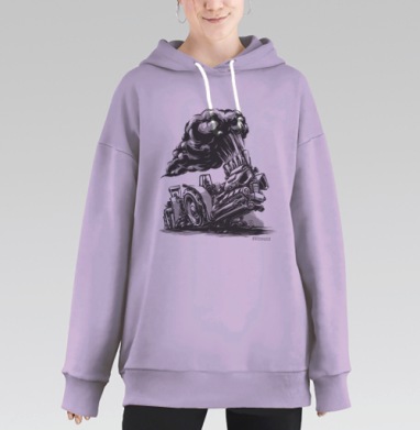 Трактор пуллинг, Hoodie Long Oversize Fiolet