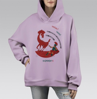 Trojan / Троян, Hoodie Mono Fiolet, оверсайз, утепленная
