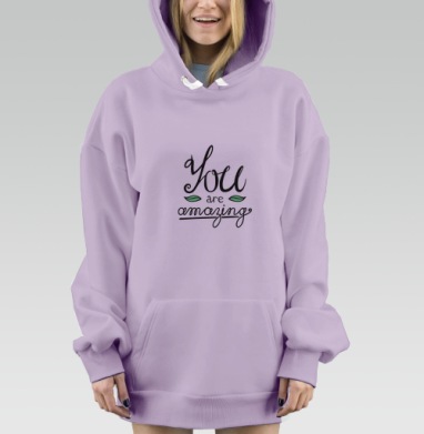 Ты прекрасна, Hoodie Mjhigh Dig Mel, Fiolet, утепленная