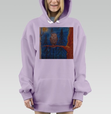 Удивленная сова, Hoodie Mjhigh Dig Mel, Fiolet, утепленная