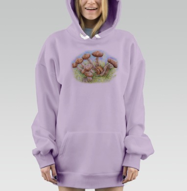 Улитка в опятах, Hoodie Mjhigh Dig Mel, Fiolet, утепленная