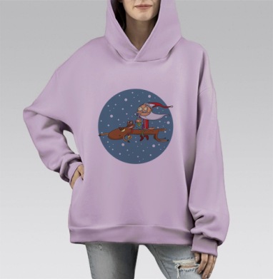 Ура праздники, Hoodie Mono Fiolet, оверсайз, утепленная