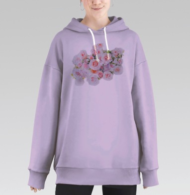 Утренний букет, Hoodie Long Oversize Fiolet