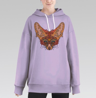Узорный фенек, Hoodie Long Oversize Fiolet