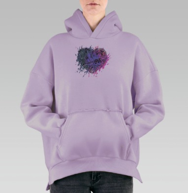 Валентинка, Hoodie Oversize Fiolet, утепленная