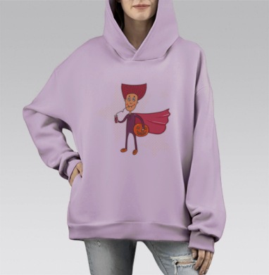 вампир пьет кровь, Hoodie Mono Fiolet, оверсайз, утепленная