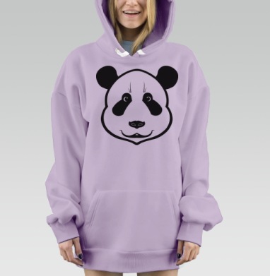 Веселая панда, Hoodie Mjhigh Dig Mel, Fiolet, утепленная