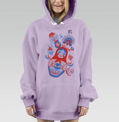 Весёлые матрёшки, Hoodie Mjhigh Dig Mel, Fiolet, утепленная