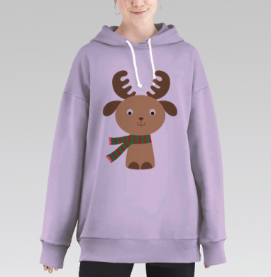 Весёлый оленёнок, Hoodie Long Oversize Fiolet