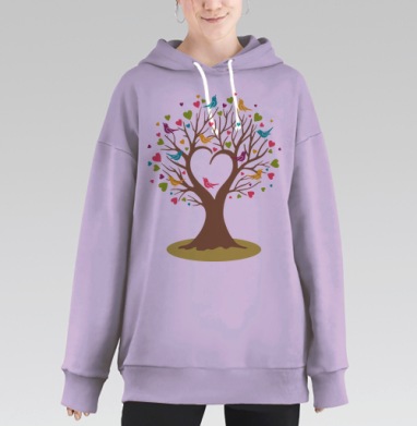 Весеннее дерево, Hoodie Long Oversize Fiolet