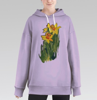 Весенние нарциссы, Hoodie Long Oversize Fiolet
