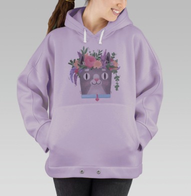 Весенний Кот Перкинс, Hoodie Oversize Fiolet