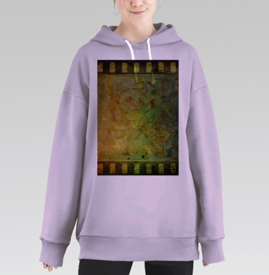 Винтажная роза в оттенках ностальгии, Hoodie Long Oversize Fiolet