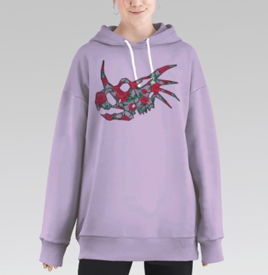 Винтажный трицератопс, Hoodie Long Oversize Fiolet