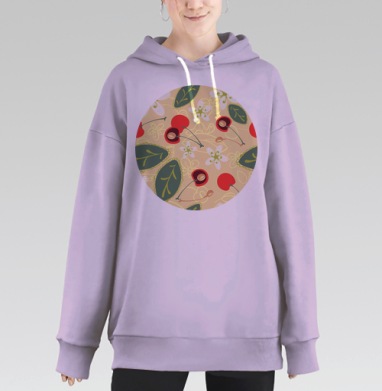 Вишневый сад, Hoodie Long Oversize Fiolet