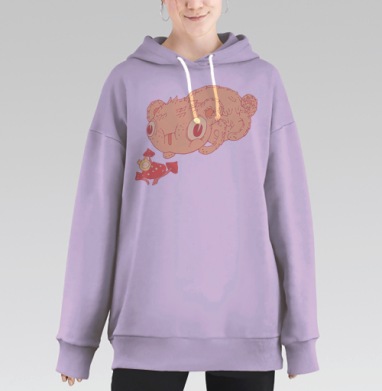 Вкусные грибочки, Hoodie Long Oversize Fiolet