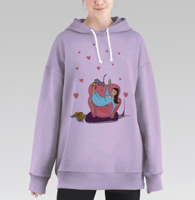 Влюблена в жизнь, Hoodie Long Oversize Fiolet