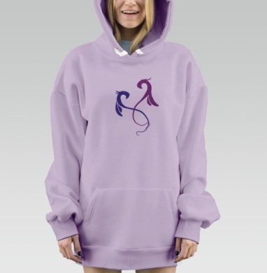 Влюблённые попугаи, Hoodie Mjhigh Dig Mel, Fiolet, утепленная