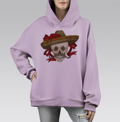 Вместе навсегда (жен) (муж.), Hoodie Mono Fiolet, оверсайз, утепленная