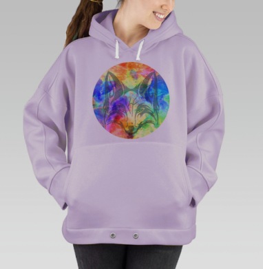 Волк в радуге: мощь и гармония стихий, Hoodie Oversize Fiolet