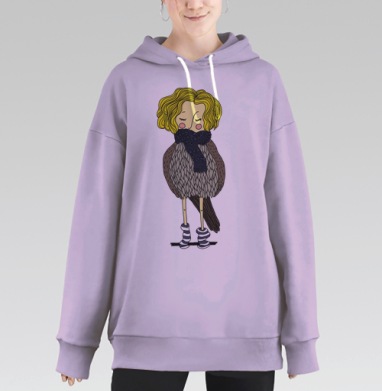 Воробушек, Hoodie Long Oversize Fiolet