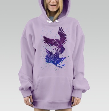 Вороны, Hoodie Mjhigh Dig Mel, Fiolet, утепленная