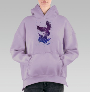 Вороны, Hoodie Oversize Fiolet, утепленная
