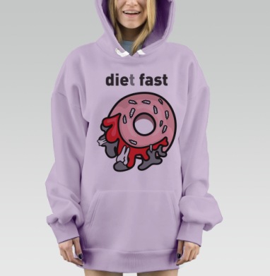 Вредный пончик, Hoodie Mjhigh Dig Mel, Fiolet, утепленная