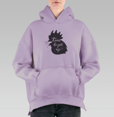 Время вставать, Hoodie Oversize Fiolet, утепленная
