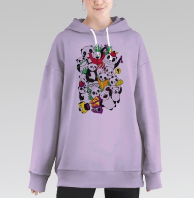 Всегда оставайся милым., Hoodie Long Oversize Fiolet