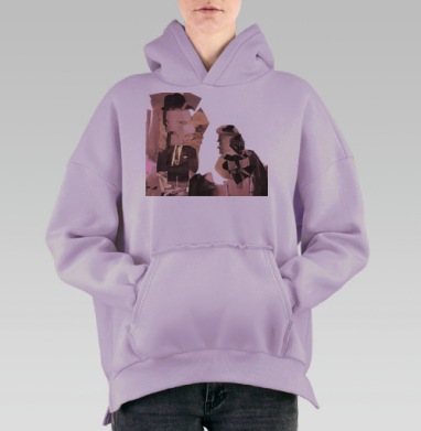 Встреча в бумаге, Hoodie Oversize Fiolet, утепленная