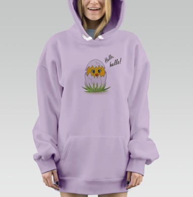 Вылупившийся цыпленок, Hoodie Mjhigh Dig Mel, Fiolet, утепленная