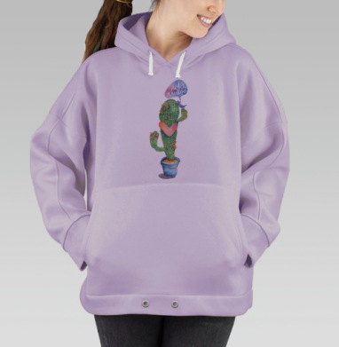 Вязаный кактус, Hoodie Oversize Fiolet