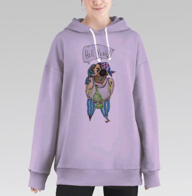 Хэлл-еее, Hoodie Long Oversize Fiolet