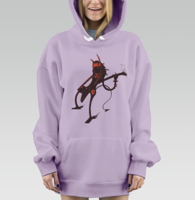 Хэви дэвил, Hoodie Mjhigh Dig Mel, Fiolet, утепленная