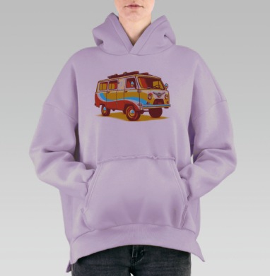 Хиппи Уазик, Hoodie Oversize Fiolet, утепленная