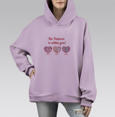 Холодное сердце, Hoodie Mono Fiolet, оверсайз, утепленная