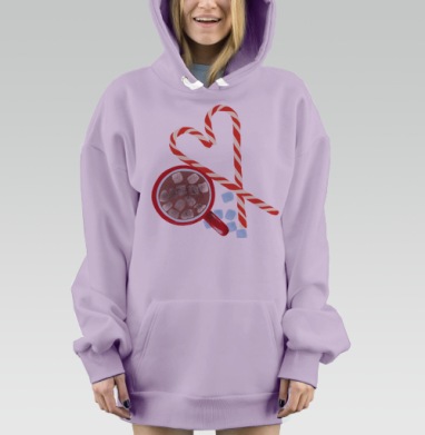 Хюгге, Hoodie Mjhigh Dig Mel, Fiolet, утепленная