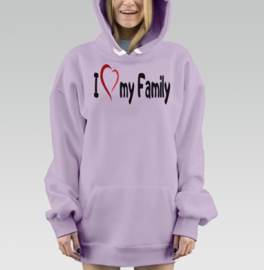 Я люблю свою семью, Hoodie Mjhigh Dig Mel, Fiolet, утепленная