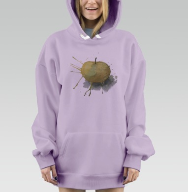 Яблоко акварелью, Hoodie Mjhigh Dig Mel, Fiolet, утепленная