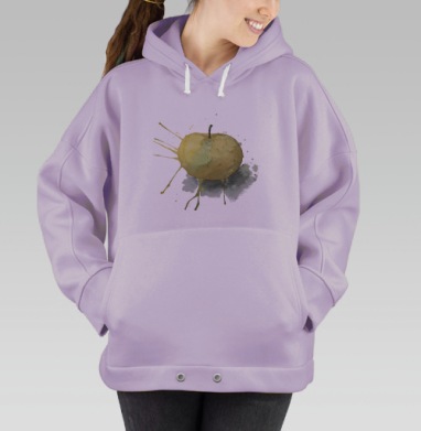 Яблоко акварелью, Hoodie Oversize Fiolet