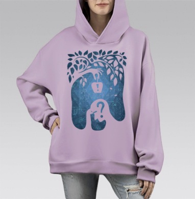 Яблоко Ньютона, Hoodie Mono Fiolet, оверсайз, утепленная