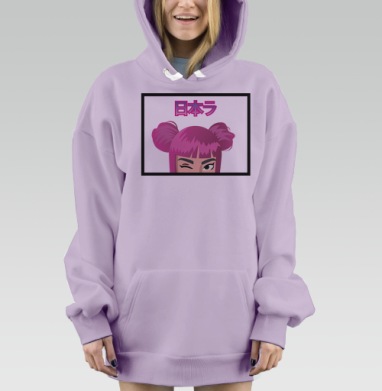 Японское телевидение, Hoodie Mjhigh Dig Mel, Fiolet, утепленная