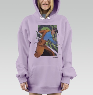 Юбей в цвете, Hoodie Mjhigh Dig Mel, Fiolet, утепленная