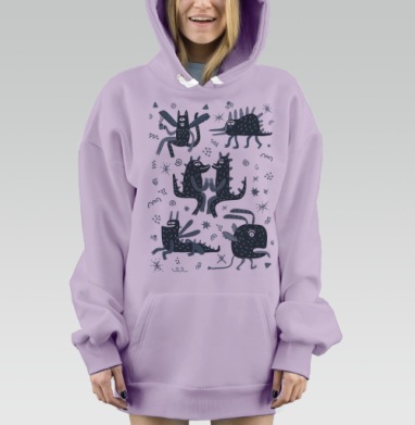 Забавные монстры, Hoodie Mjhigh Dig Mel, Fiolet, утепленная