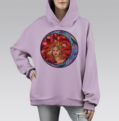 Затмение, Hoodie Mono Fiolet, оверсайз, утепленная