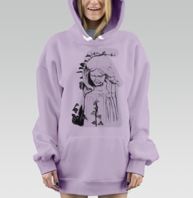 Здравствуй,грусть, Hoodie Mjhigh Dig Mel, Fiolet, утепленная